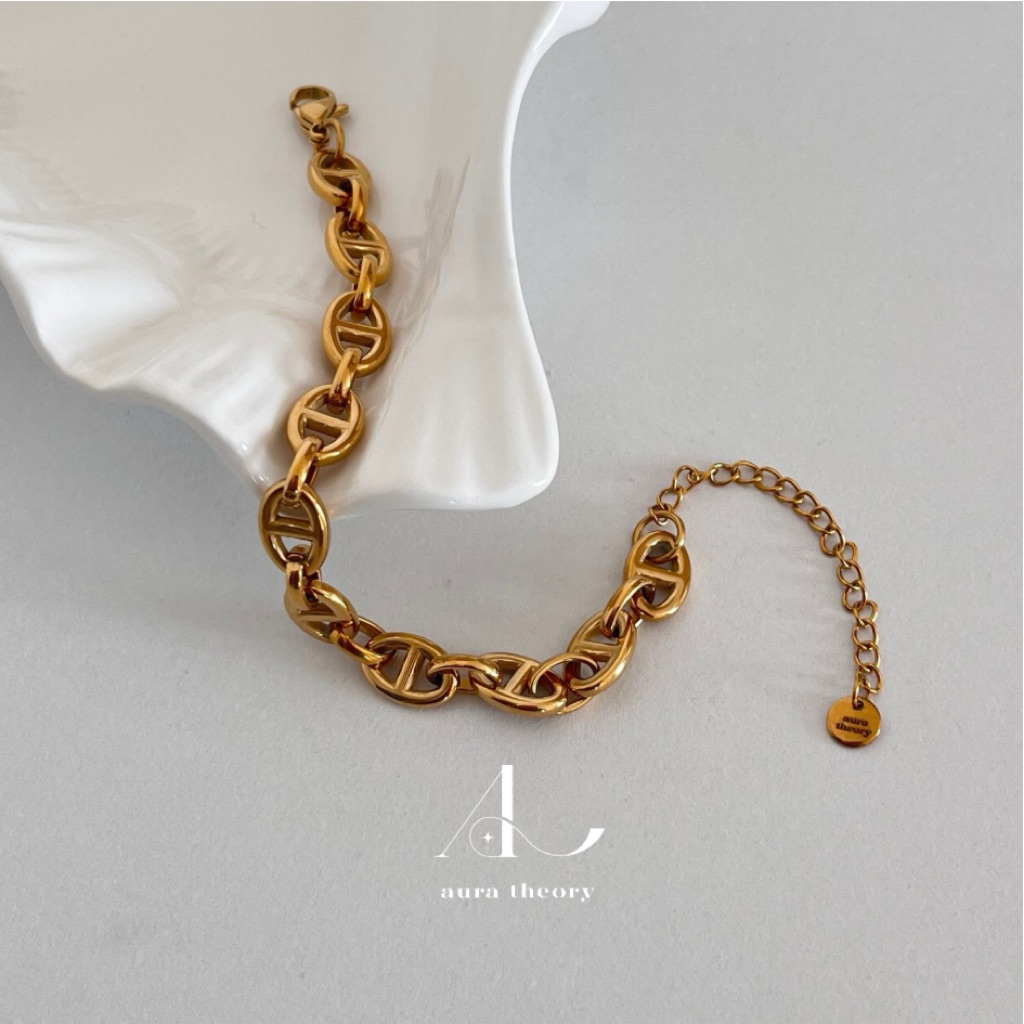 สร้อยข้อมือสแตนเลส aura theory roman link bracelet | Shopee Thailand