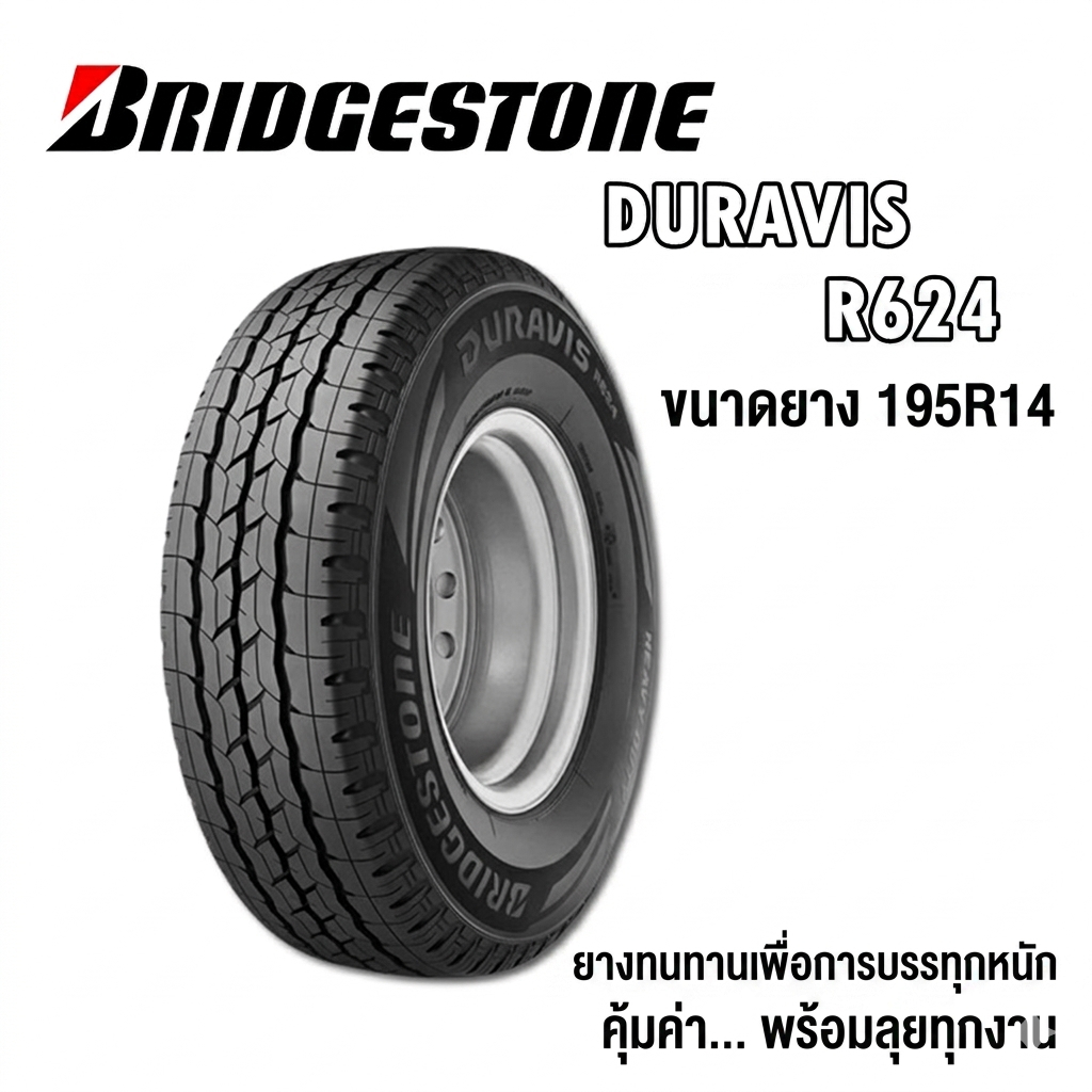 ยางรถยนต์ ขนาด 195R14 รุ่น DURAVIS R624 ยี่ห้อ Bridgestone | Shopee ...