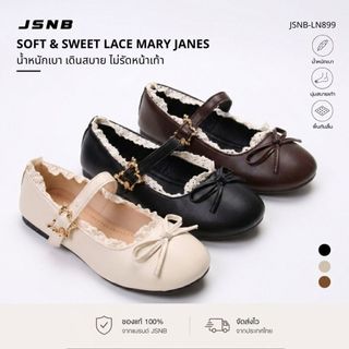 JSNB giày nữ giày Mary Jane đế phẳng viền ren nhẹ cân 3 màu sẵn sàng giao [LN899]