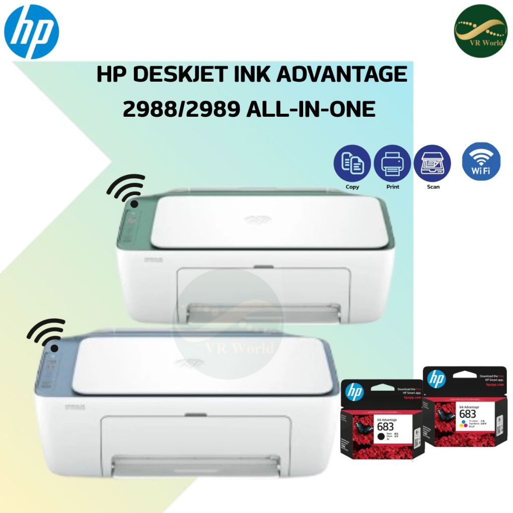 HP DeskJet Ink Advantage 2988/2989/2875 All-in-One ฟรีตลับหมึกในกล่อง ...