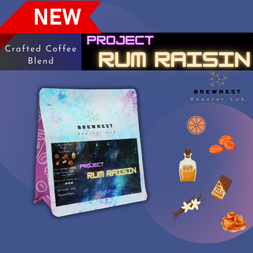 เมล็ดกาแฟคั่ว PROJECT RUM RAISIN Blend Coffee | Medium Light Roast ...