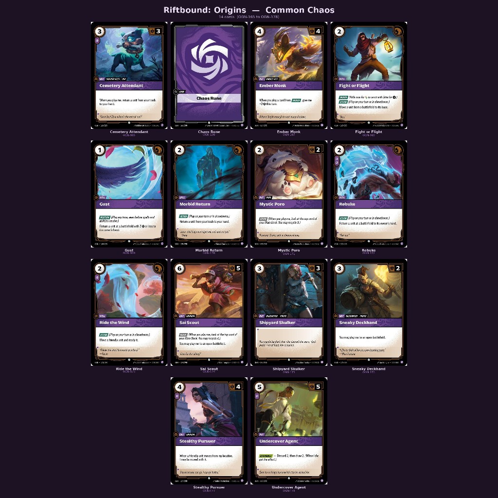 Riftbound : Origins Common single card (Chaos) | Shopee Thailand