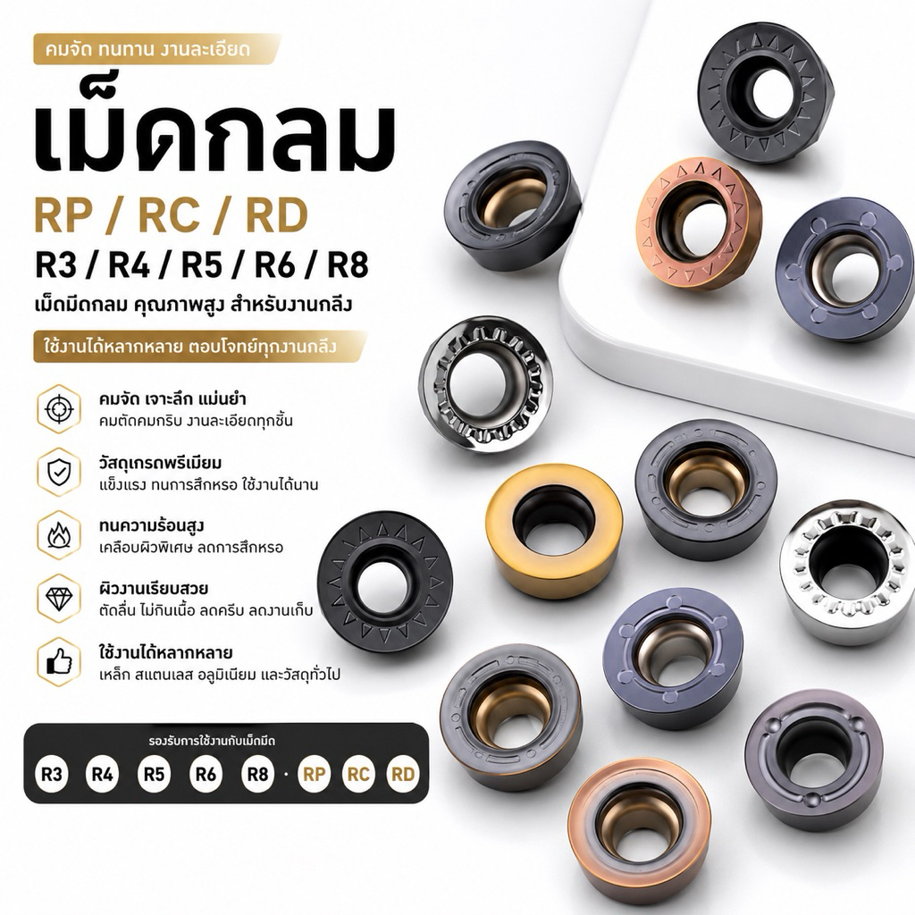 เม็ดมีด Inserts เม็ดกลม R3 R4 R5 R6 R8 | Shopee Thailand