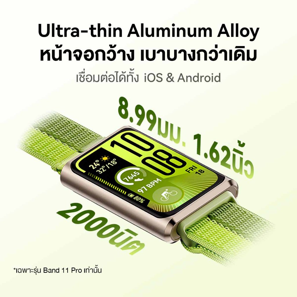 [8.7 20.00 - 8.10 | โค้ดลด 25%] HUAWEI Band 11 Series | สมาร์ทวอทช์ |หน้าจอสว่างคมชัดขนาดใหญ่ 1.62 นิ้ว