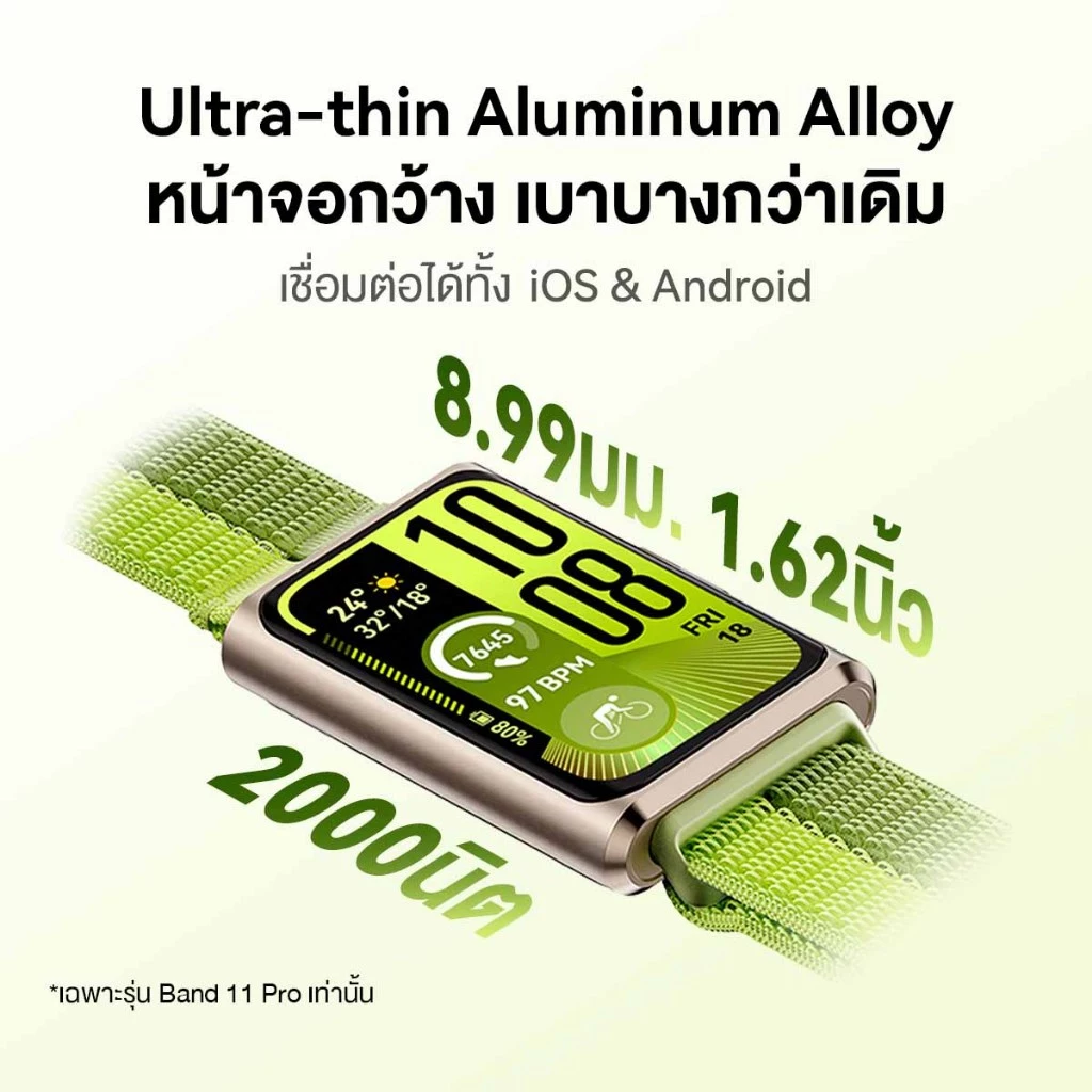 [7.7 00.00 - 01.59 น. | โค้ดลด 25%] HUAWEI Band 11 Series | สมาร์ทวอทช์ |หน้าจอสว่างคมชัดขนาดใหญ่ 1.62 นิ้ว thumbnail 2