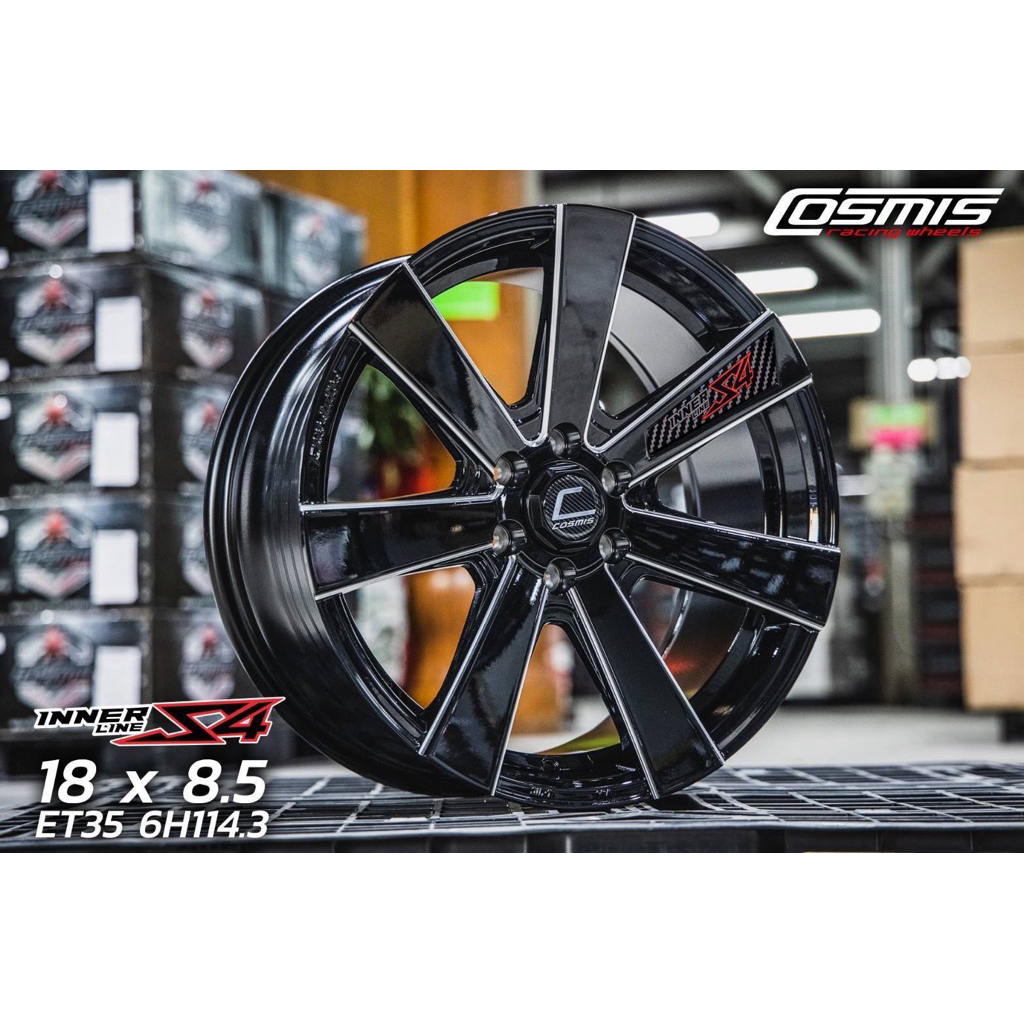 ล้อแม็กซ์ Cosmis S4 ตรงรุ้น Navara 18 6/114 สีดำ สวย สปอร์ต เท่ เบาทน ...