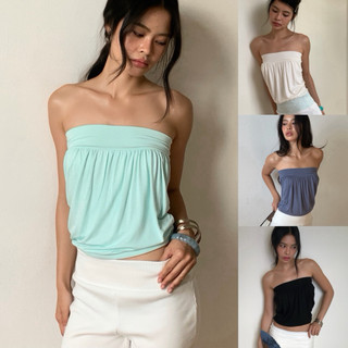 BEMYCHIC Áo ôm ngực thiết kế gợi cảm, mẫu Messy tube top