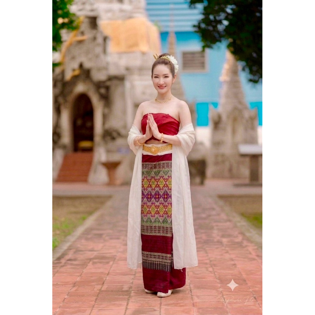 ซิ่นจกเชียงใหม่ นพบุรีศรีนครพิงค์ ผ้าทอมือหมักโคลน เนื้อนิ่ม สวยคลาสสิค มุมมองที่ 2