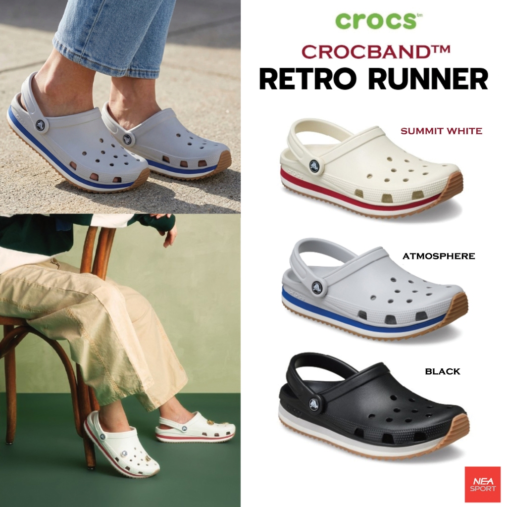 [รุ่นใหม่มาแรง] CROCS CROCBAND – RETRO RUNNER รองเท้าแตะทรงสวม คร็อคส์ แท้ รุ่นฮิต