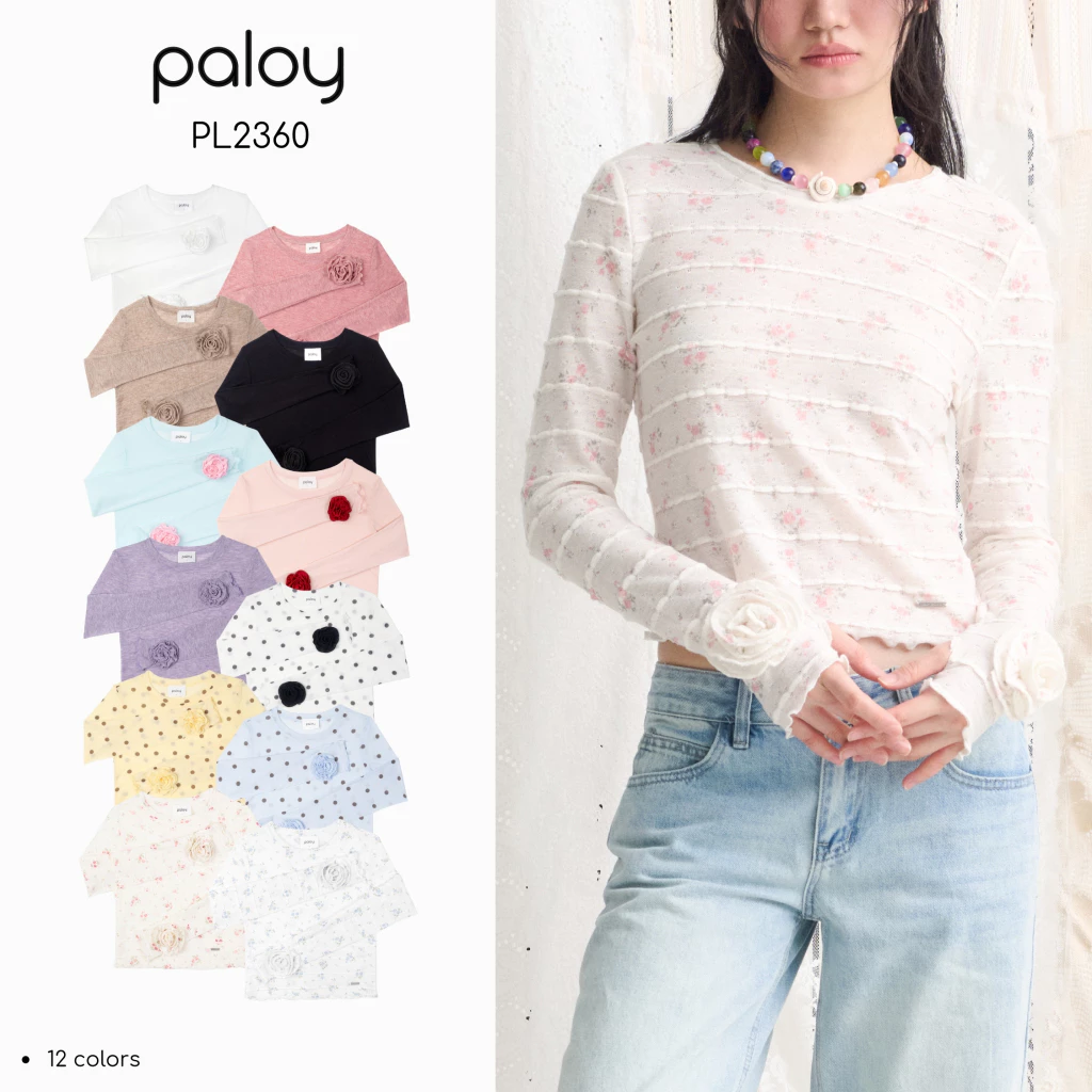 รีวิว Paloy PL2360 Camellia Top เสื้อแขนยาวแต่งดอกคามิเลีย ใส่แล้วดูแพงแบบไม่ต้องพยายาม (camellia พัน ทิป)