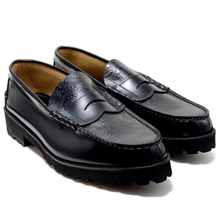 KENFORD MENS TANK SOLE LOAFERS K005 - BLKBLK PAISLEY