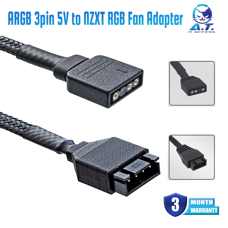 Motherboard Standard ARGB 3-pin 5V to NZXT RGB Fan Adapter | Shopee ...