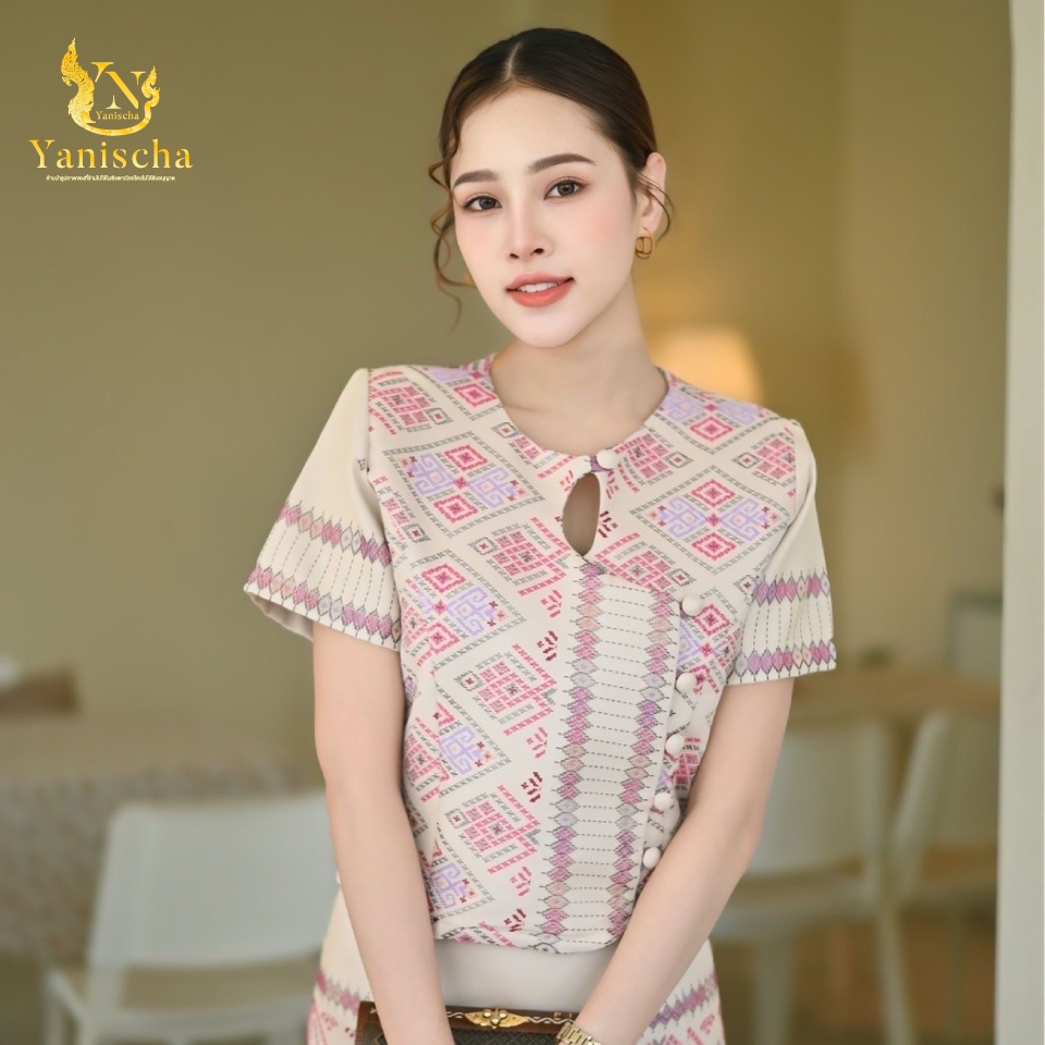 ชุดผ้าไหมไทยญาณิศชา งานช่าง 20 ปี พร้อมส่ง ไซส์ XS-5XL ใส่แล้วดูผอม มุมมองที่ 2