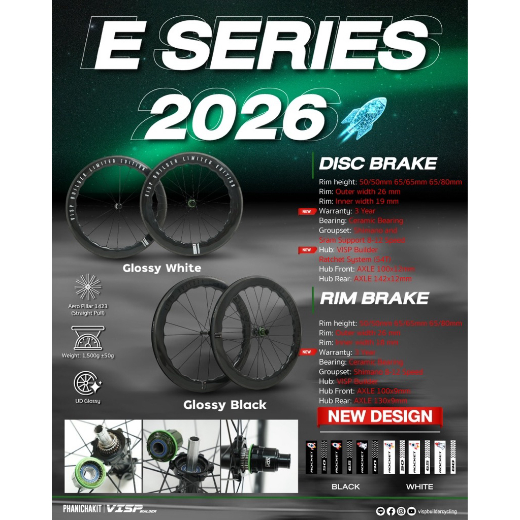 ล้อคาร์บอน VISP Builder E-Series 2026 Disc Break และ Rim Break รับ ...