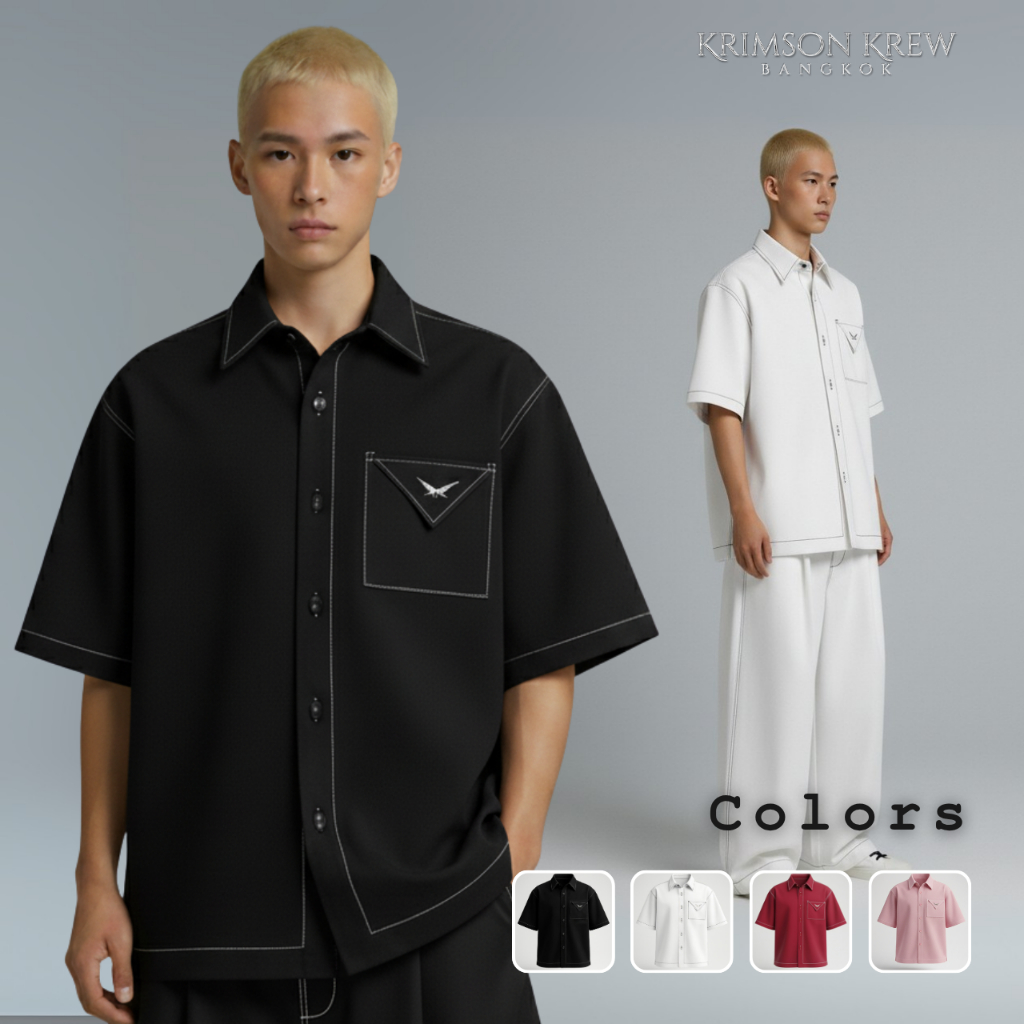 Oversize Krimson Krew - Signature Krew Uniform เสื้อเชิ้ต เสื้อแจ็คเกต ...