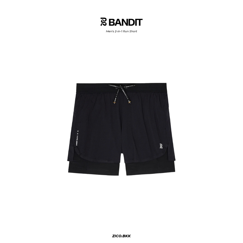 BANDIT_ MEN'S 2-IN-1 RUN SHORT_バンディット Bandit Vento Men's 2-In-1 Run Shorts | Shopee Thailand