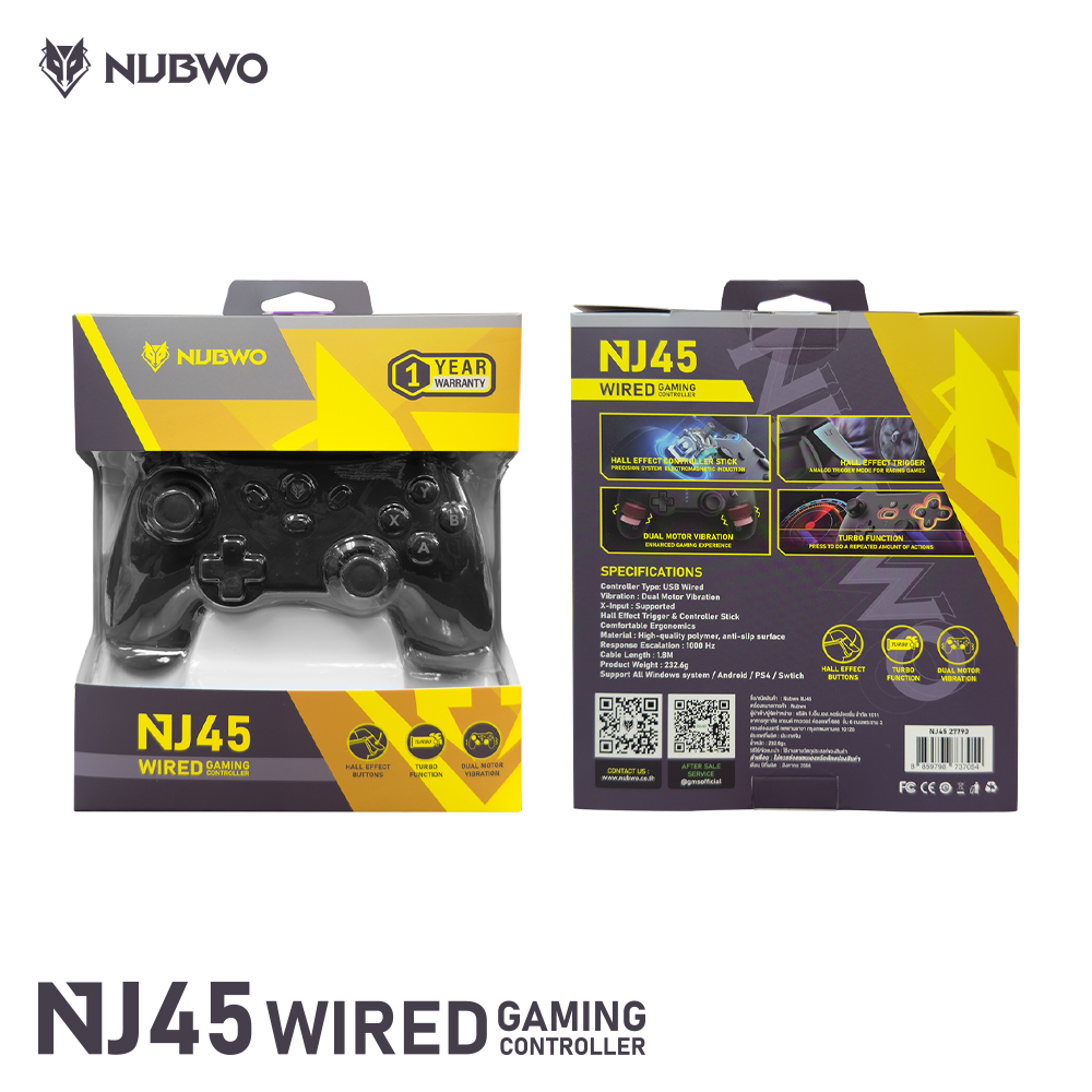 Nubwo NJ45 Wired Gaming Controller จอยสติ๊กสำหรับเล่นเกม ระบบสั่นสอง ...