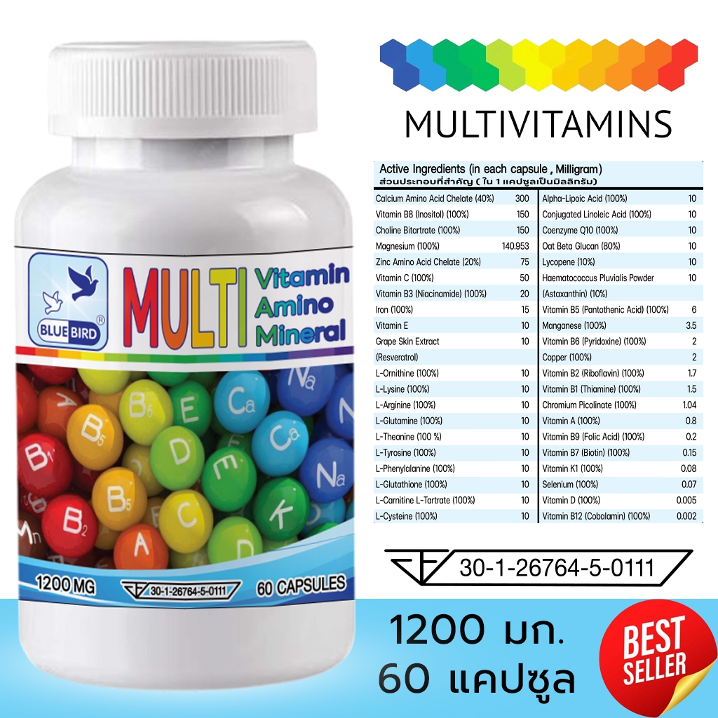 Multi Vitamin, Multi Amino, Multi Mineral มัลติวิตามิน วิตามินรวม ตรา ...