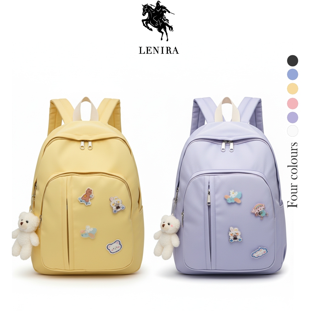 ส่งด่วน Lenira (B1801) กระเป๋าเป้ผ้าoxford ใบใหญ่**แถมเข็มกลัด+ที่ห้อย ...