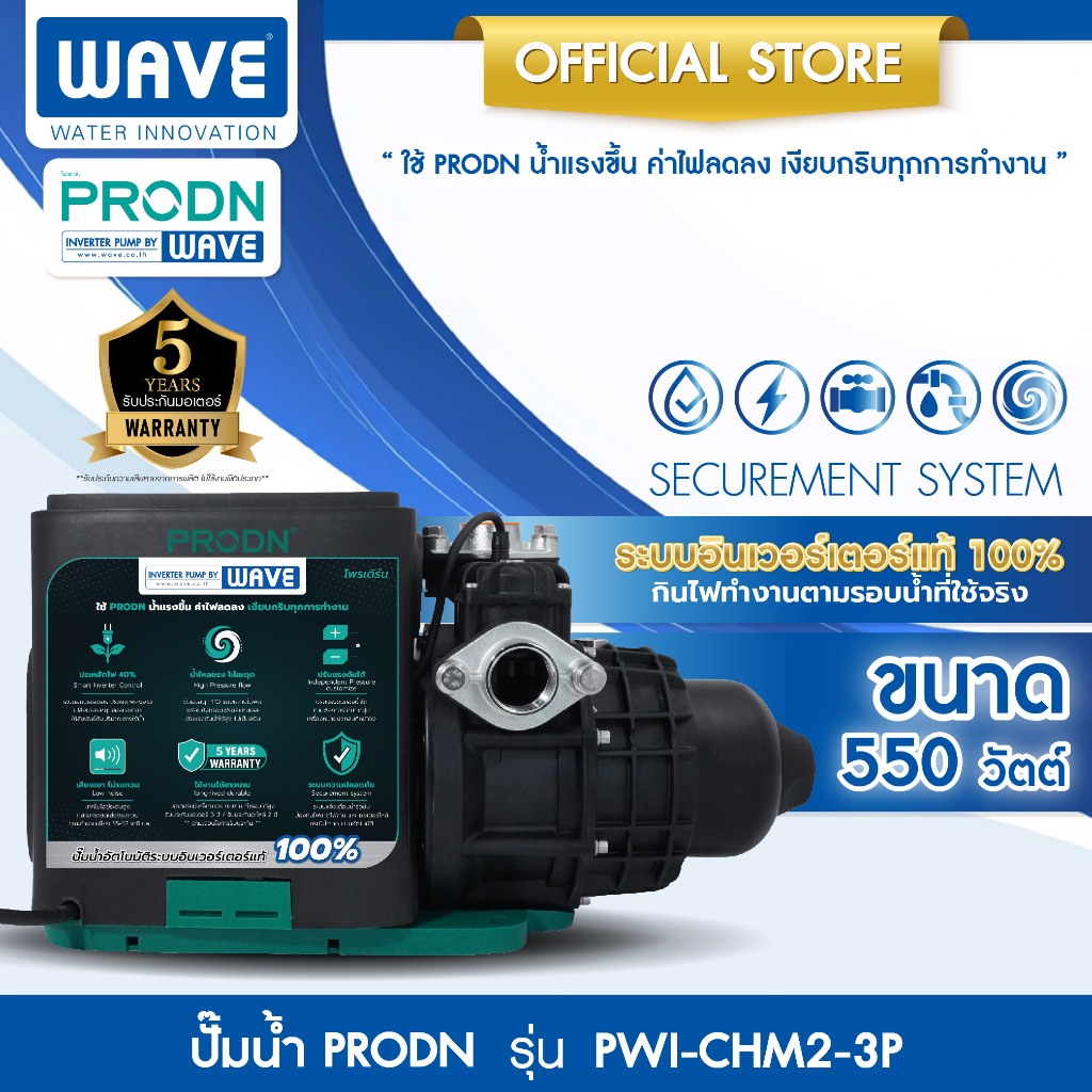 ปั๊มน้ำ รุ่น PRODN ปั๊มน้ำประหยัดพลังงาน ด้วยระบบอินเวอร์เตอร์ น้ำไหล ...