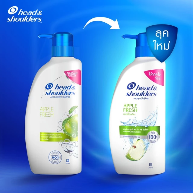 [แพคคู่] Head and Shoulders แชมพูขจัดรังแค สูตร แอปเปิ้ลเฟรช 370 มล x2|Anti Dandruff Shampoo Apple Fresh ผลิตภัณฑ์ดูแลผม