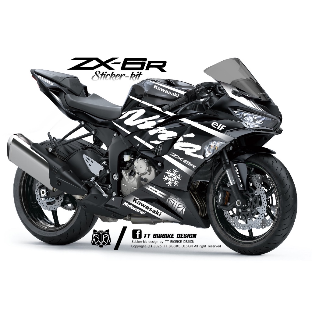 TT BIGBIKE DESIGN ชุดสติ๊กเกอร์แต่งลายรถ สำหรับ ZX6R (2019-2022) TT ...