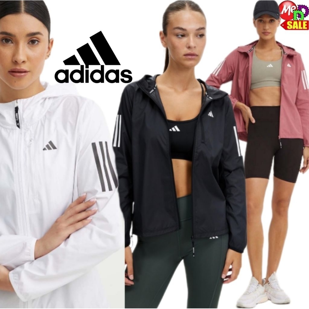 Adidas - ใหม่ เสื้อแจ็คเก็ฮู้ดกันลม ใส่วิ่ง น้ำหนักเบา Adidas Own The ...