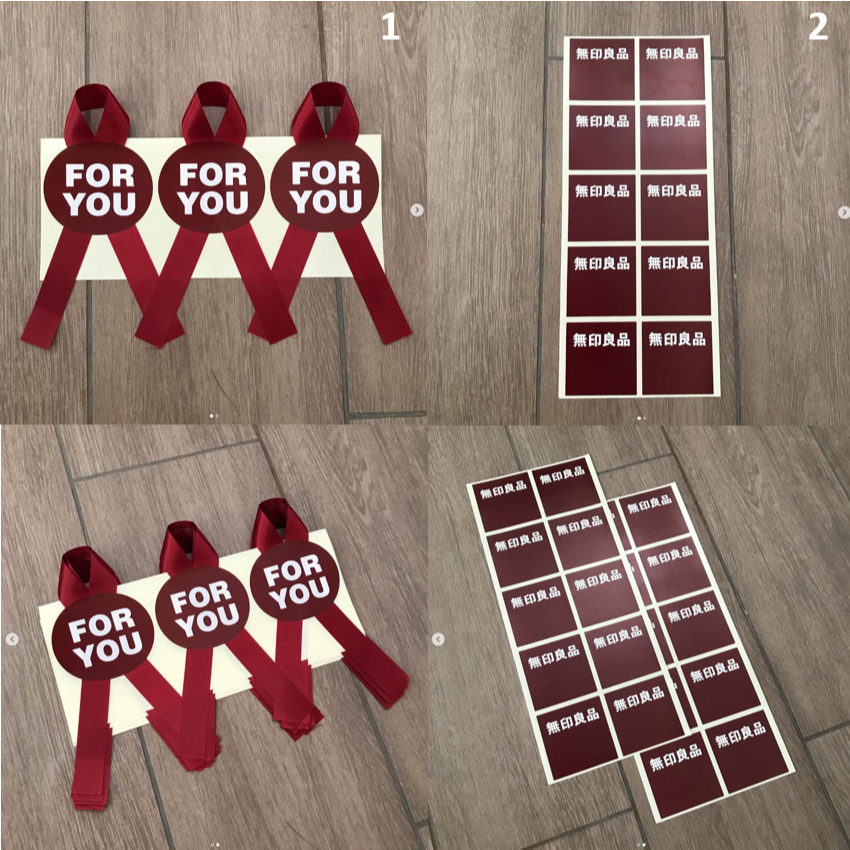 Sticker สติ๊กเกอร์ พร้อมริบบิ้น แบรนด์ Muji ของแท้ น่ารักมาก แปะของขวัญ ...