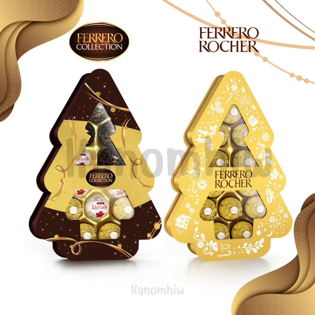 Ferrero Rocher collection Tree box กล่องรูปต้นคริสต์ มี 2ขนาด 1กล่องมี ...