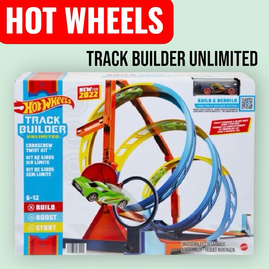 Hot Wheels Track Builder Unlimited Snelle Start Bouwdoos – 30-delige Stuntbaan Met Opbergbak, Voor Kinderen Vanaf 6 Jaar