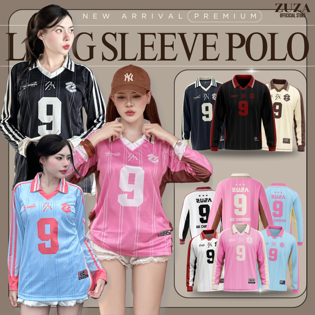 ZUZA 9 JERSEY เสื้อคอปกแขนยาว ผ้าไมโครฯ ทรงOversize