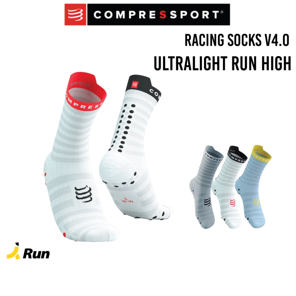 Compressport Pro Racing Socks v4.0 รุ่น Ultralight Run High ถุงเท้ารุ่น ...