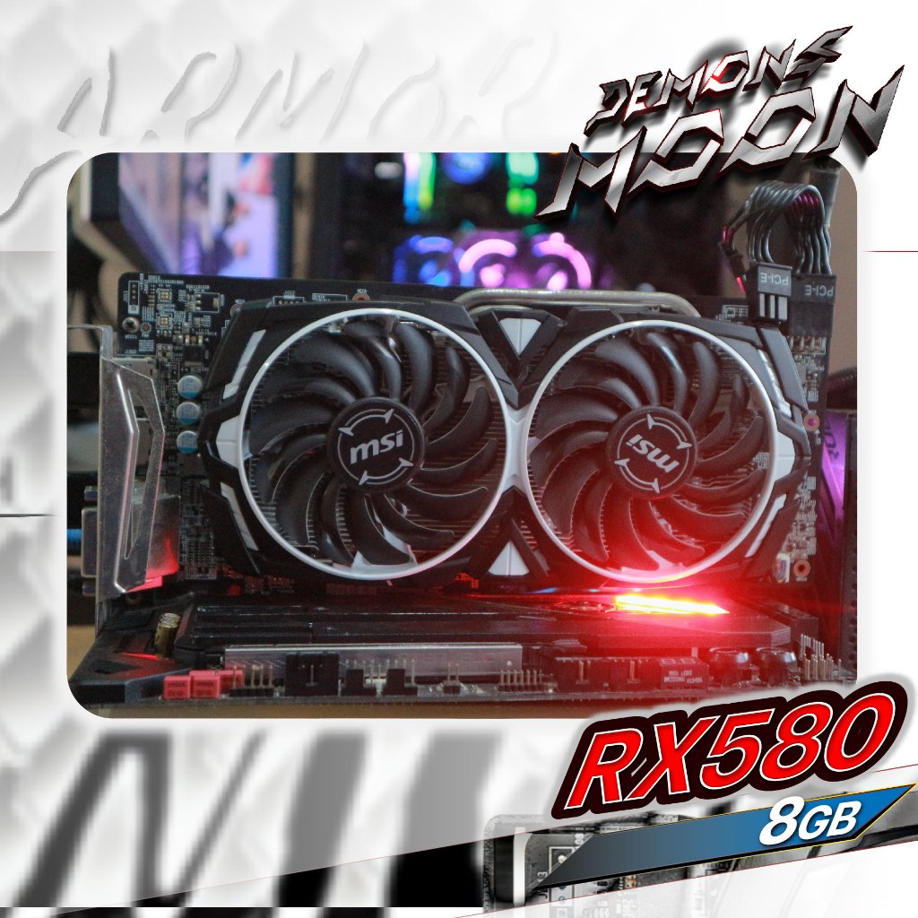 RX580 8GB Msi ARMOR OC (กาดจอมือสอง) Radeon RX 580 +ประกัน demons moon ...