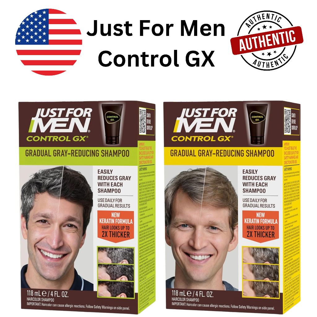 Just for Men Control GX Grey Reducing Shampoo, Gradual Hair Color, 4 fl ...