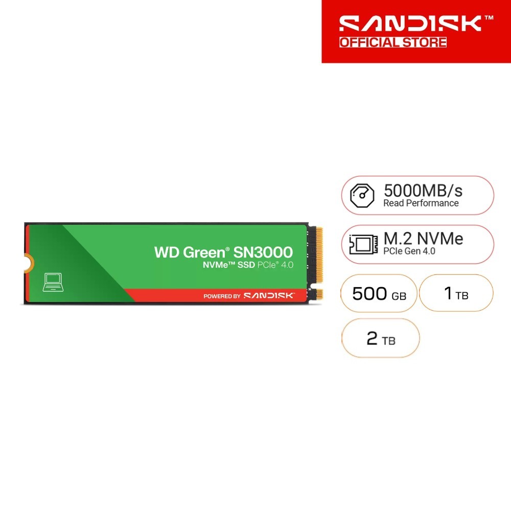 WD Green SN3000 NVMe SSD 500GB 1TB 2TB | Shopee Thailand