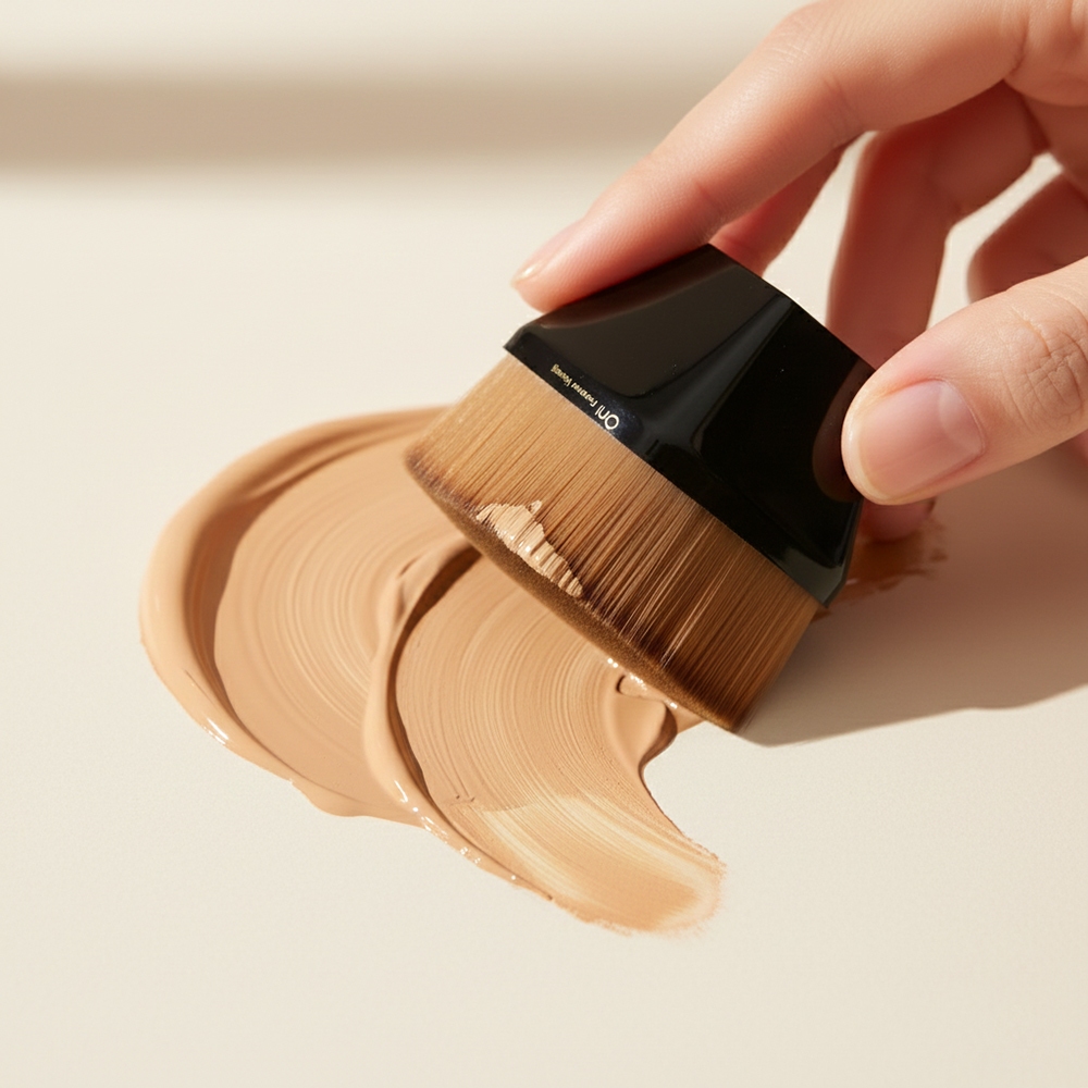 Oni Magic Petal Foundation Brush ขนาด M สีดำ Obsidian, แปรงรองพื้นทรง ...