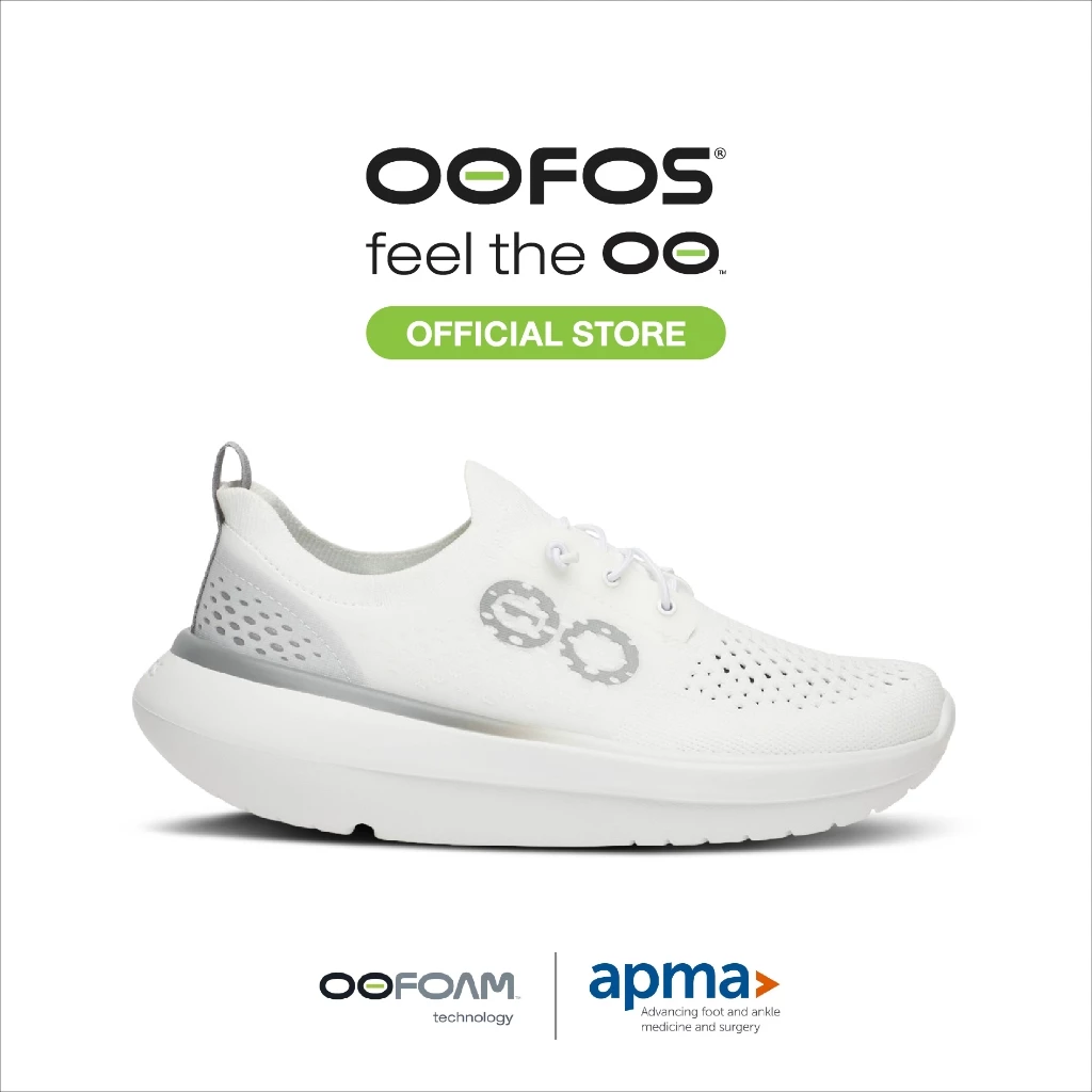 OOFOS Women OOmy Stride X1 White รองเท้าเพื่อการฟื้นฟู