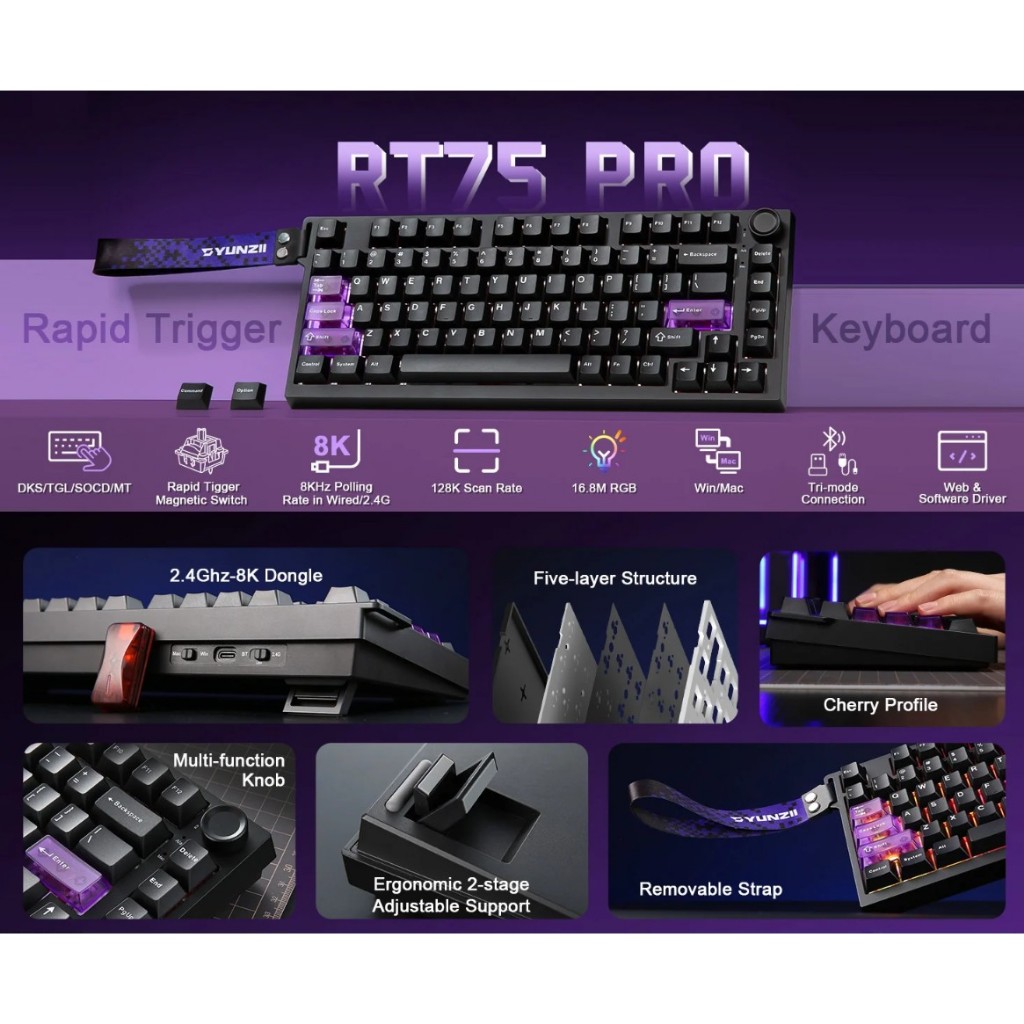 [โค้ดคุ้มลด 20%] YUNZII RT75 PRO Wireless ประกันศูนย์ไทย Rapid Trigger ...