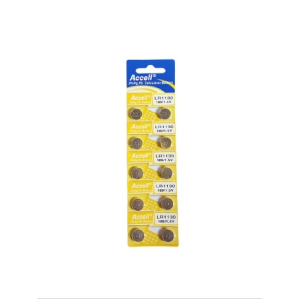 Accell ถ่านกระดุม1.5V LR1130/LR44/LR626/LR41 แผง 10 ก้อน | Shopee Thailand
