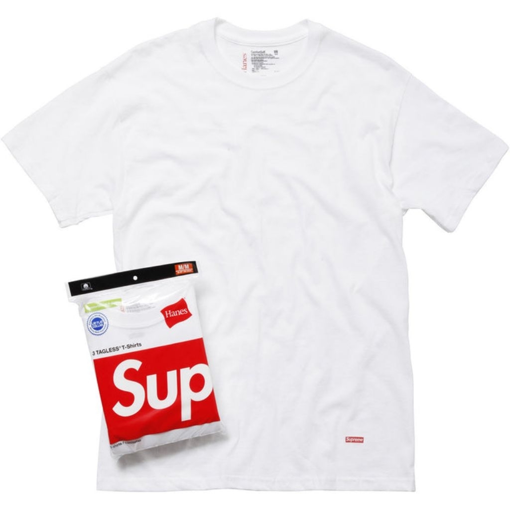 พร้อมส่ง ของแท้ เสื้อยืด Supreme 1ตัวแยกแพ็ค Size M Supreme hanes ...