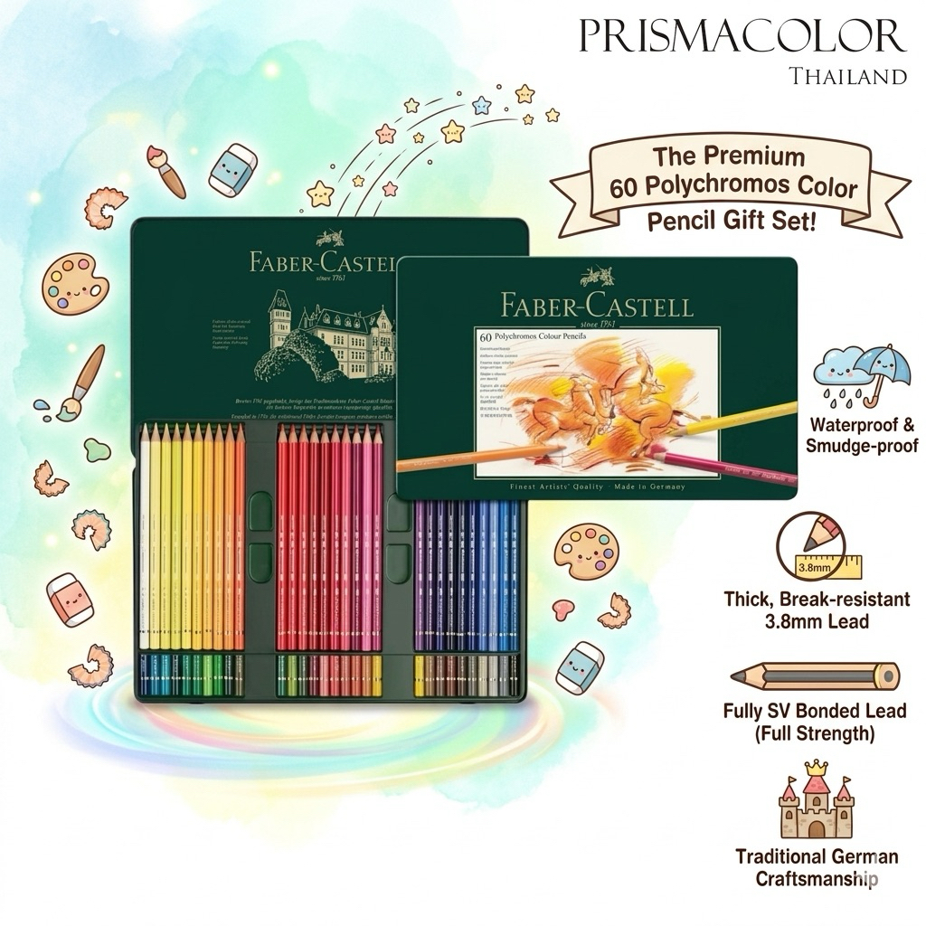 Faber Castell Polychromos 60 สี | ดินสอสีไม้พรีเมียม กันน้ำ งานศิลปะ ...