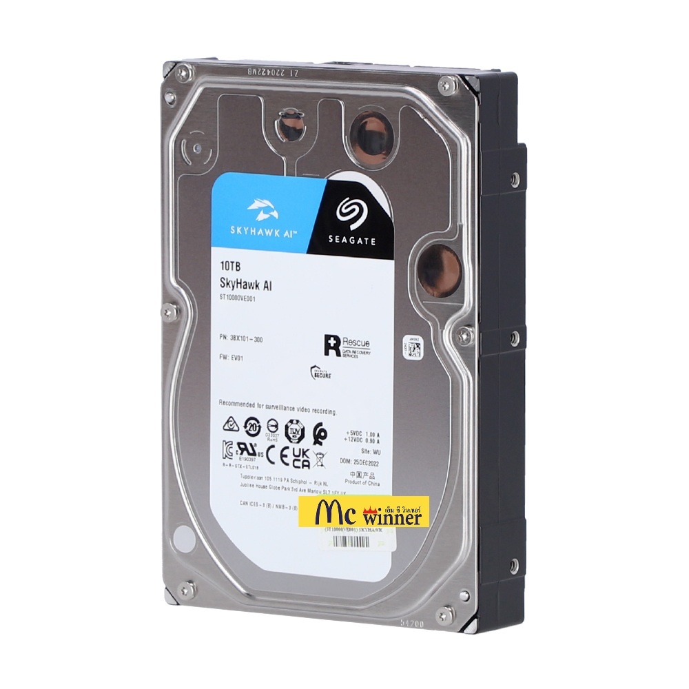 10 TB 3.5 INCH HDD (ฮาร์ดดิสก์ 3.5 นิ้ว) SEAGATE SKYHAWK AI