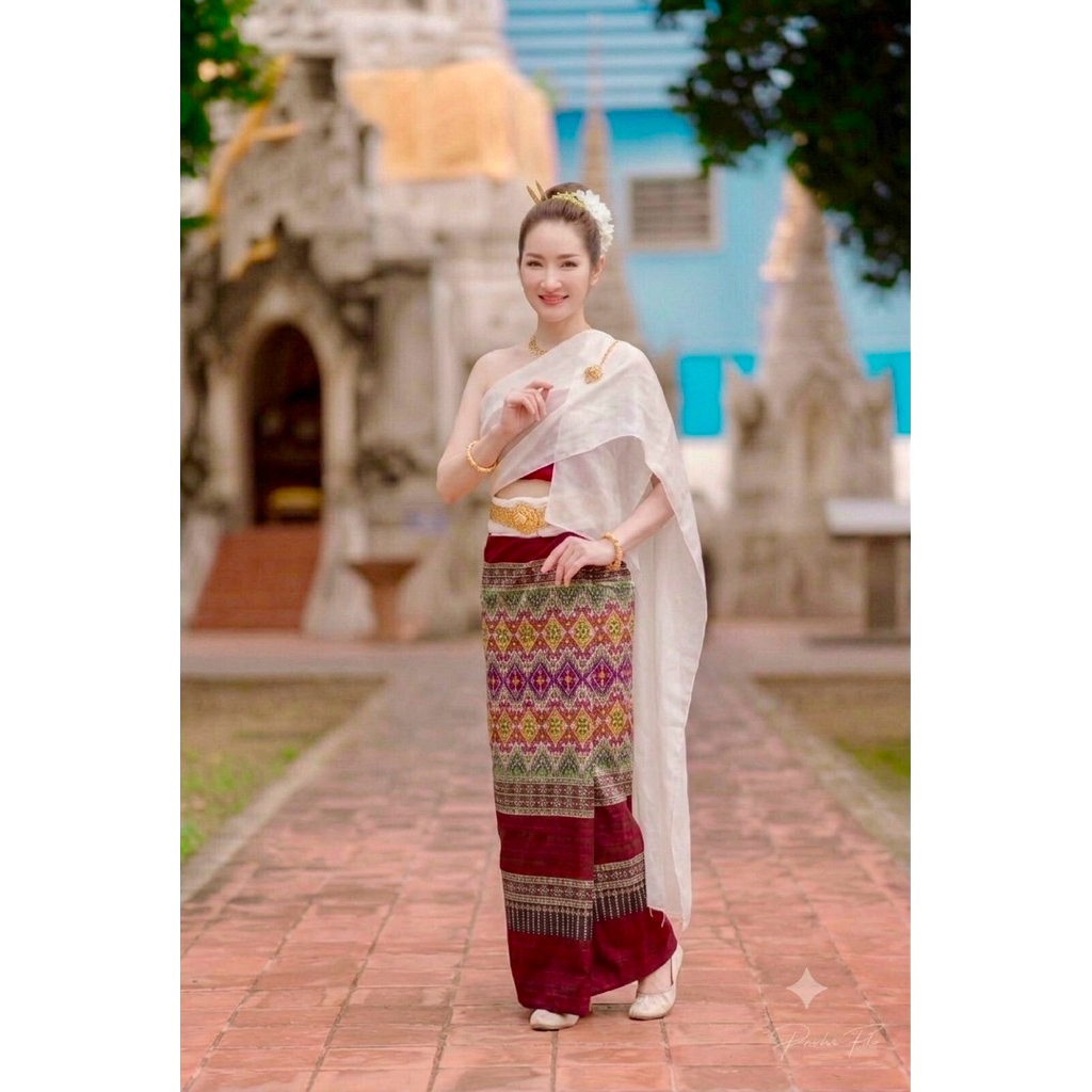 ซิ่นจกเชียงใหม่ นพบุรีศรีนครพิงค์ ผ้าทอมือหมักโคลน เนื้อนิ่ม สวยคลาสสิค มุมมองที่ 3