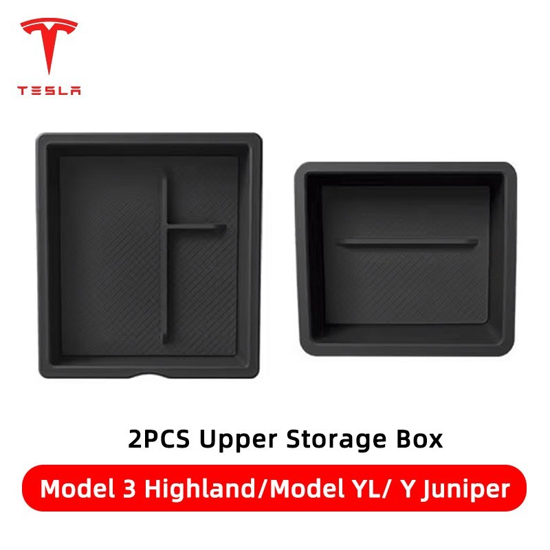 🚚 กล่องเก็บของคอนโซลกลาง Tesla Model 3 Highland/New Y Juniper/Model YL ถาดจัดระเบียบในรถ วางของใช้ง่าย