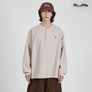 RUMb - เสื้อยืดแขนยาว Oversize รุ่น RESSU PANDA WAFFLE SHIRT - Col. REBORN