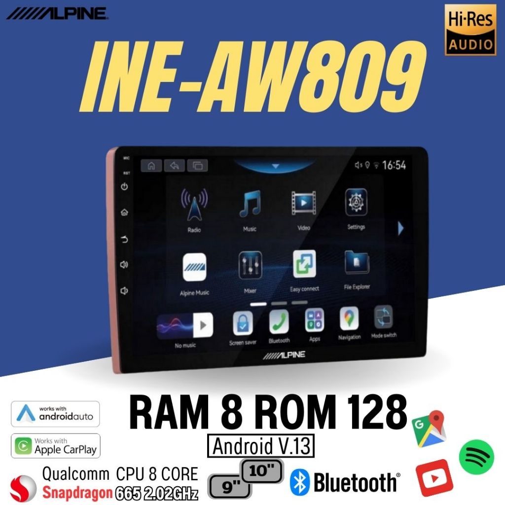 ALPINE INE-AX809 RAM 8 ROM 256 APPLE CARPLAY&ANDROID AUTO แบบไร้สาย แถม ...