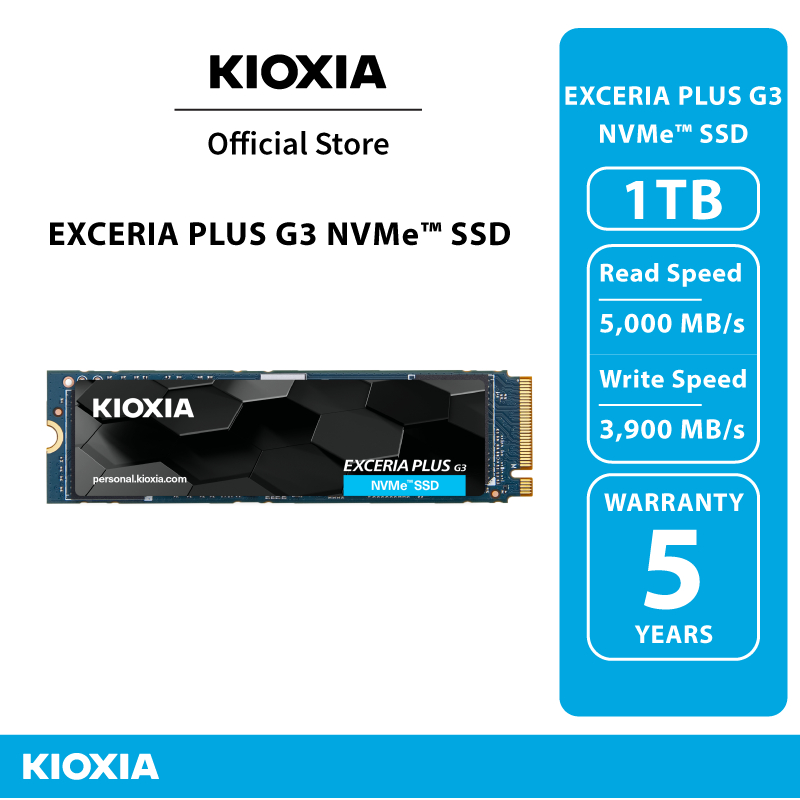 KIOXIA EXCERIA PLUS G3 NVMe™ Internal SSD 1TB M.2 2280 PCIe Gen