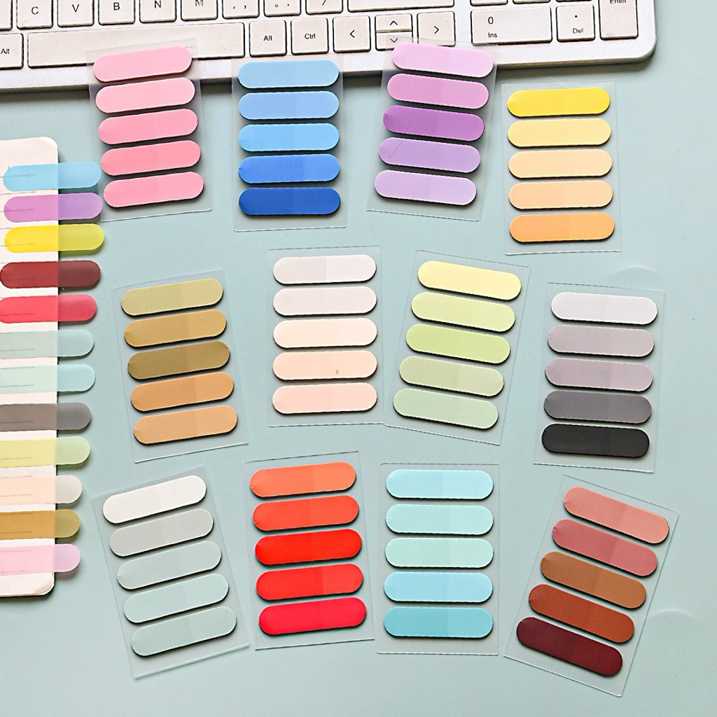 Index Sticky Plastic Finger สติ๊กเกอร์หลายสี ทรงมน แบบพลาสติก 5 สี ...