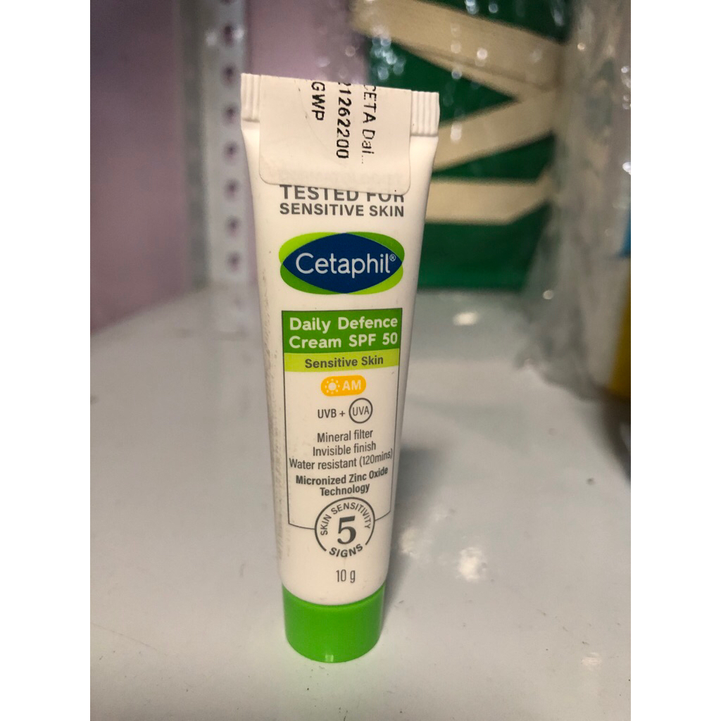 10กรัม cetaphil daily defence cream ครีมกันแดดSPF50 สำหรับผิวบอบบางแพ้ ...