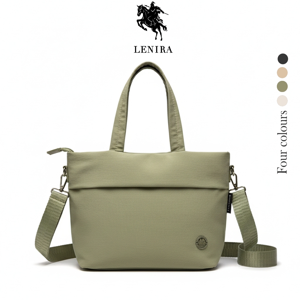 ส่งด่วน Lenira (B2511) กระเป๋าสะพายข้าง-มีหูถือ ผ้าไนล่อนสีพื้น-ขนาด 11 ...